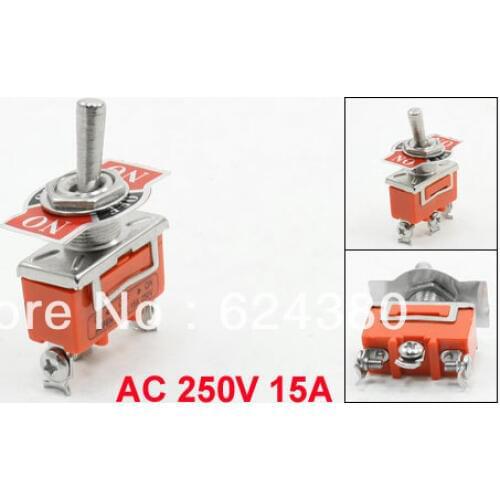 AC 250V 15A ON/OFF/ON SPDT 1P2T Three 3 Position Panel Mount Toggle Switch Self Lock