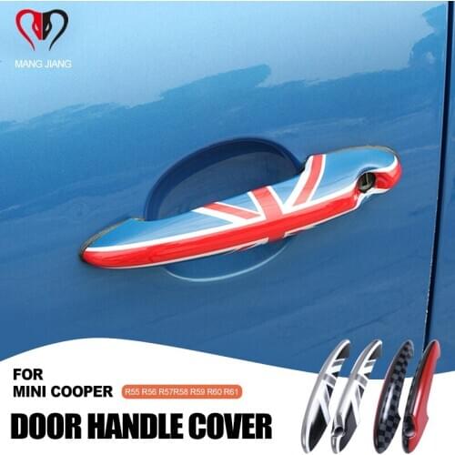 ABS 4PCS For Mini Cooper Accessories Countryman Clubman R60 R61 Car-styling Door Knob Handle Shell Covers Decoration Stickers