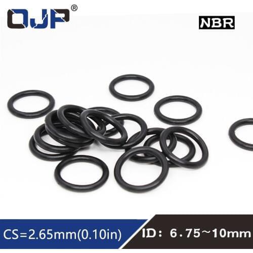 50PCS/lot Rubber Ring NBR Sealing O-Ring 2.65mm Thickness ID6.75/7.1/7.6/8/8.75/9/9.5/10mm Nitrile O Ring Seal Gasket Rings
