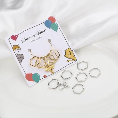 6-10 PCs/Set Circle Ring Knitting Stitch Markers At Random Color Locking Latch Knitting Tools Needle Clip Hook Sewing Tool