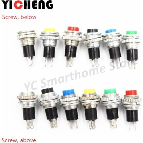 6Pcs 10MM small button DS-316 314 lock-free self-reset doorbell horn round power jog key switch