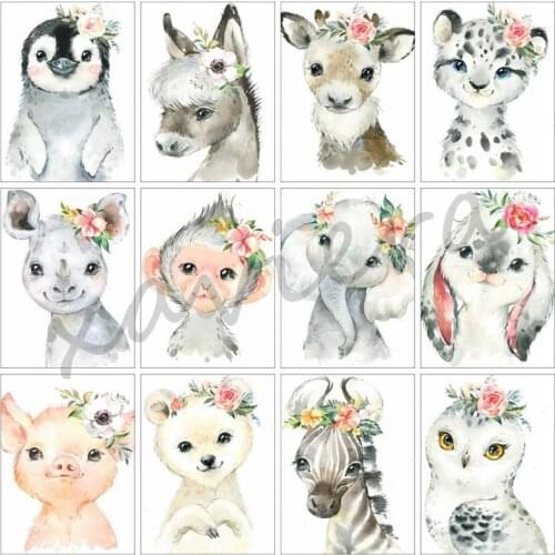 DIY 5D Diamond Painting Cute Animal Cross Stitch Cartoon Full Square Round Drill Embroidery Home Decoration Mosaic Art Picture