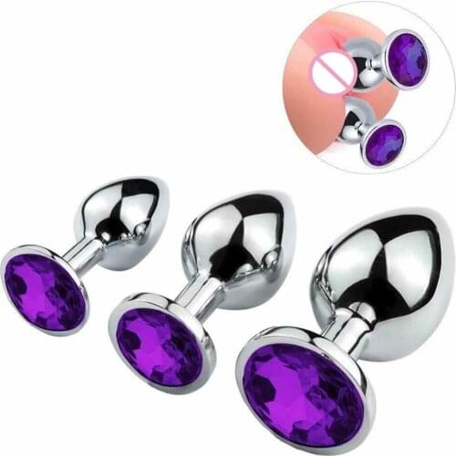 3 Size Anal Plug Stainless Steel Crystal Anal Plug Removable Butt Plug Stimulator Anal Sex Toys For Wome Prostate Massager Dildo