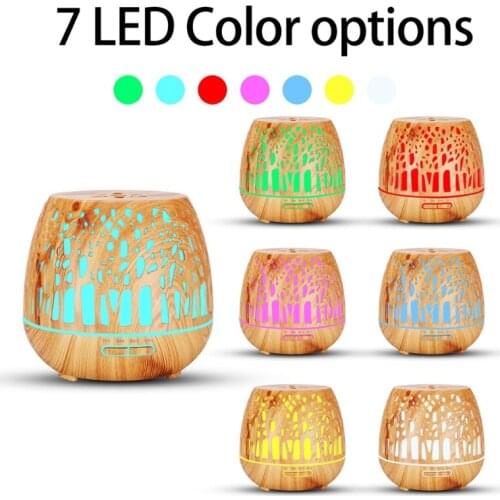 Aroma Diffuser 400ml, LED Ultrasonic Fragrance Diffuser with Remote Control, Essential Oil Aromatherapy Diffuser - Carved
