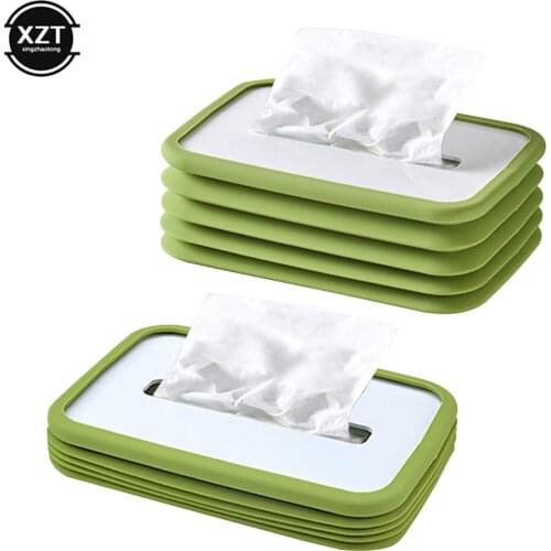 Car Tissue Box Soft Silicone Creative Foldable Elastic Lifting Wide Application Simple Napkin Pumping Tray Car Tissue Box