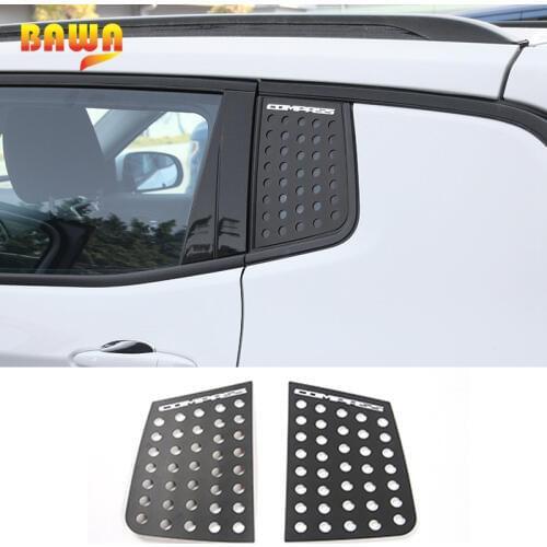 BAWA Car Stickers for Jeep Compass 2018 Accessories Creative Rear Triangle Glass Window Car Stickers and Decals For Campass 2018