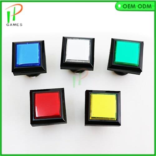 Free shipping Factory price 33mm square push button arcade 12V LED momentary push button illuminated push button