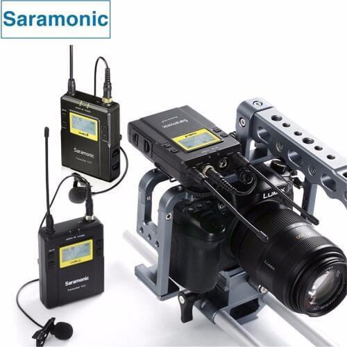 Saramonic UWMIC9 Broadcast UHF Camera Wireless Lavalier Microphone System Transmitters and Receivers for DSLR Camera &Camcorder
