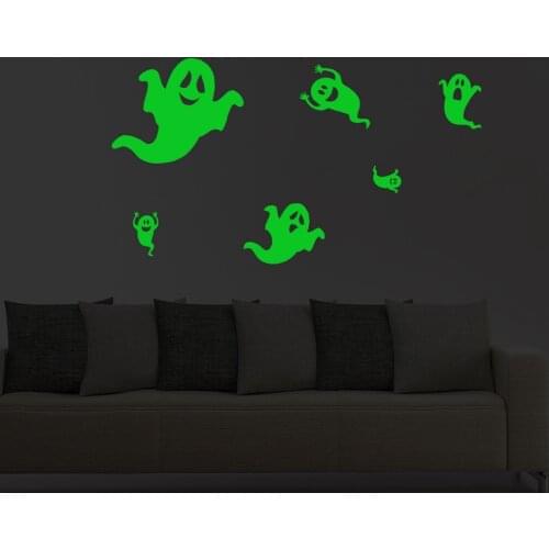 Halloween Glow in The Dark Window Decals Luminous Stickers Ghost Wall Stickers Bat Wall Stickers Night Glow Decals for Halloween