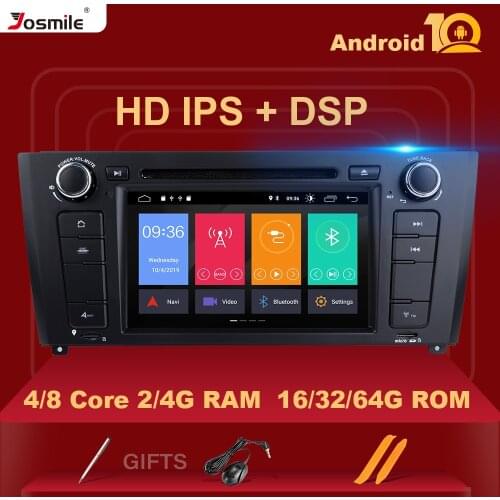 Josmile 1 Din Android 10 AutoRadio For BMW E87 1 Series E88 E82 E81 I20 D Multimedia Audio GPS Navigation DAB+ DVD CD PlayerDSP