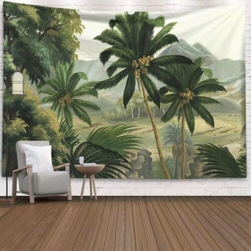 Coconut Forest in the Wild Tapestry for Livingroom Photography Wall Decor