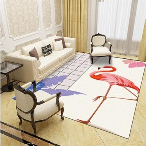Flamingo Carpet Square Anti-Skid Area Floor Mat 3D Rug Non-slip Mat Dining Room Living Room Soft Bedroom Carpet 04