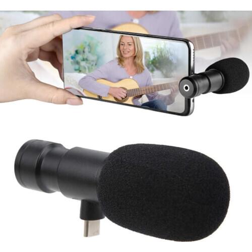 YELANGU TYPE-C Mobile Phone Direct Insertion Directional Microphone Video Recording karaoke microphone