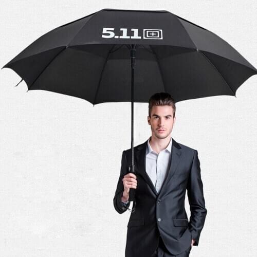 Double-Layer Full Fiber Wind-Resistant Golf Advertising Umbrella Mens Car Business Umbrella