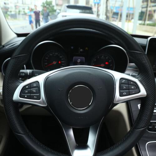 Newest ABS Chrome Car Steering Wheel Decoration Frame Trim For Mercedes Benz C GLC E Class W213 W205 2016 2017 Car-Styling