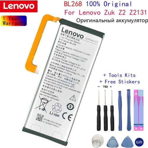 Original Lenovo BL268 battery 3.82V 3500mAh For Lenovo ZUK Z2 Z2131 Phone Batteries +Gift Tools