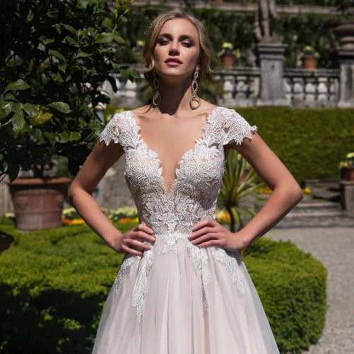 Sexy Backless Light A-line Boho Wedding Dress 2021 Beach White Tulle Bridal Gowns Bride Dress Vestido De Noiva