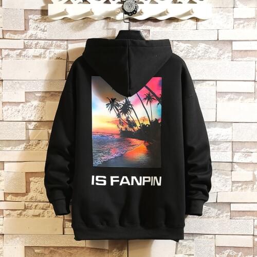 Oversized Loose Hoodies Men Printed Pattern Pullovers Sweatshirts Fashion Harajuku Street Hooded Tops Clothing Male Plus Size