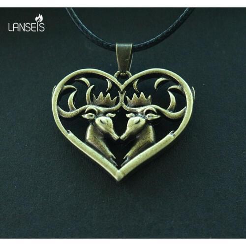 Lanseis Beautiful Deer Heart Zinc Alloy Pendant, 10Pcs Deer Heart Fashion Jewellery -Choose your color