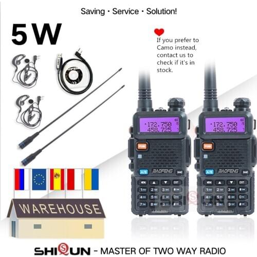 1/2PCS Baofeng UV-5R Portable Walkie Talkie Pofung UV 5R 5W VHF/UHF Ham Radio Dual Band Two Way Radio UV5r CB Radio FM Radio