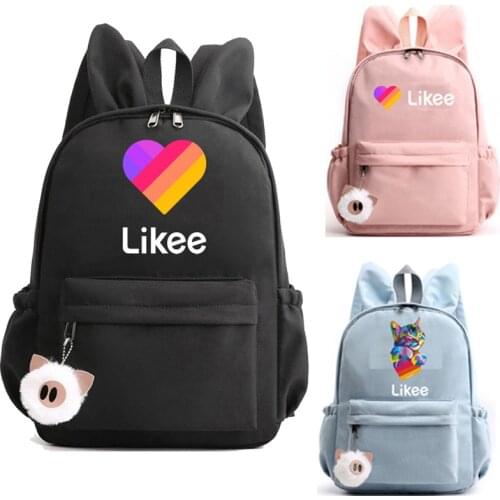 3D "LIKEE 1 (Like Video)" Backpacks for School Teenagers Girls Russia Likee App Funny Casual Shoulder Bag Heart Travel Backpack