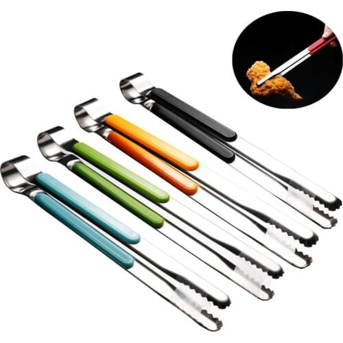Stainless Steel BBQ Tongs Barbecue Grill Food Clip Ice Tong Meat Salad Toast Bread Clamp Kitchen Accessories Tools 25.5x1.8cm