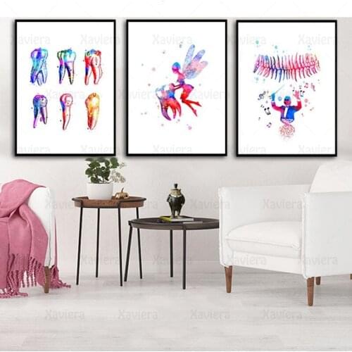 Modern Home Decoration Cartoon Dental Anatomy Art Poster Hygiene Education Nordic Canvas Painting Home Decoration Bedroom Mural