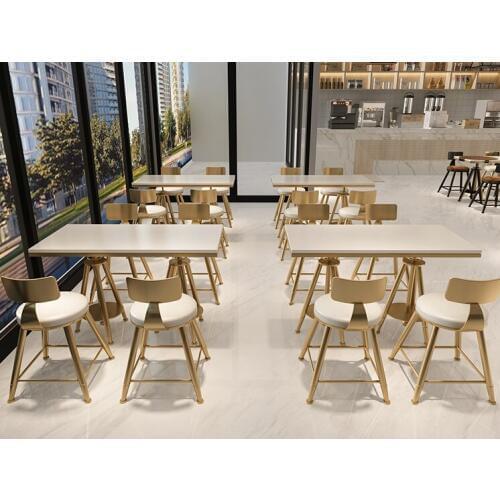 Table and chair combination of Nordic modern net red milk tea shop simple and fresh coffee shop dessert shop iron chair small ta