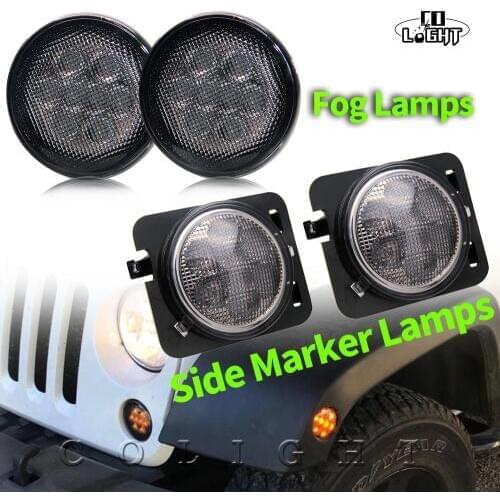 COLIGHT Led Light Combo Front Fender Flares Side Marker Turn Signal Light 12V 24V for Offroad Smoke Lens Amber