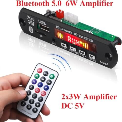 Kebidu 6W Amplifier Bluetooth MP3 Player Decoder Board For Speaker Car FM Radio Module Support Recording TF USB AUX Audio