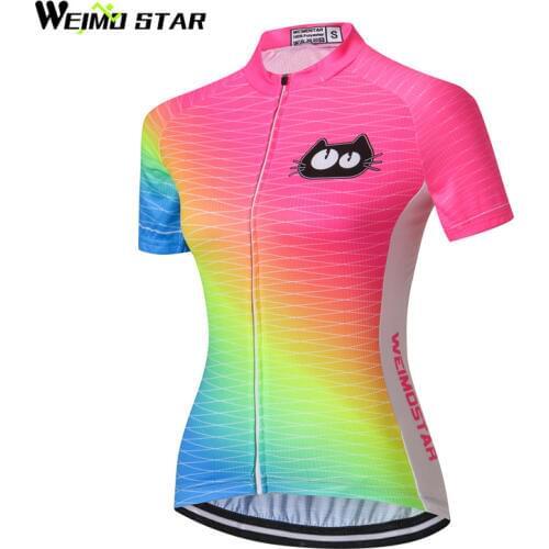 Weimostar Short Sleeve Cycling Jersey Women Breathable mtb Bike Jersey Shirt Quick Dry Riding Cycling Clothing Bicycle Clothes