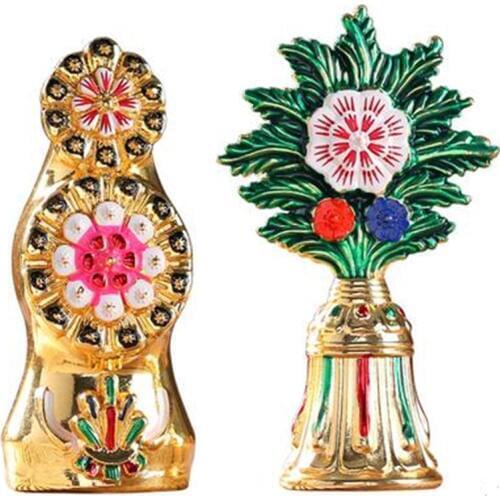 High Quality Tantric Buddhism Supplies Exquisite Mysterious Colored Drawing Flower Torma RITUAL ITEMS Auspicious Car Decoration