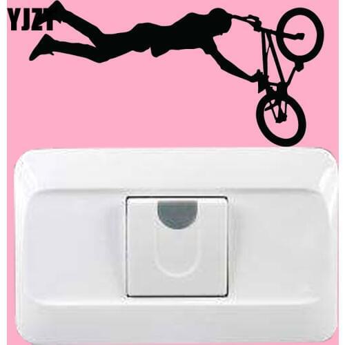 YJZT BMX Stunt Bike Cyclist Fashion Vinyl Switch Decal Wall Sticker 8SS-2449