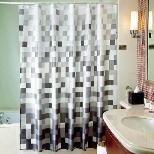 Shower Curtains Durable Waterproof Bath Curtain Mildew-proof Lightproof Bathroom Curtain with Hooks