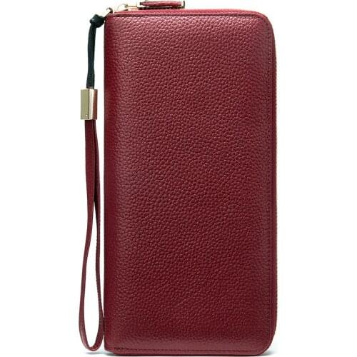 Women Wallet Genuin Leather Long Fashion Lady Wristlet Handbags Money Bag Coin Purse Cards ID Holder Clutch Woman Wallet 2021