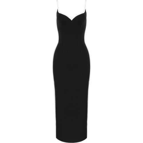 Women Dress Bandage Black V Neck Long Sexy Bodycon Dress Women Autumn Winter Long Dress