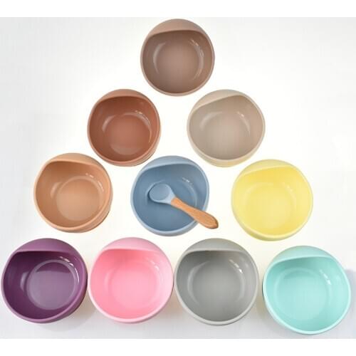 1set Silicone Baby Feeding Set Waterproof Spoon Non-Slip Feedings Silicone Bowl Tableware Baby Products Baby Plate
