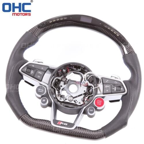 100% Real Carbon Fiber LED Performance Steering Wheel compatible for Aud-i TTRS TT R8 S3 S4 S5 RS3 RS4 RS5
