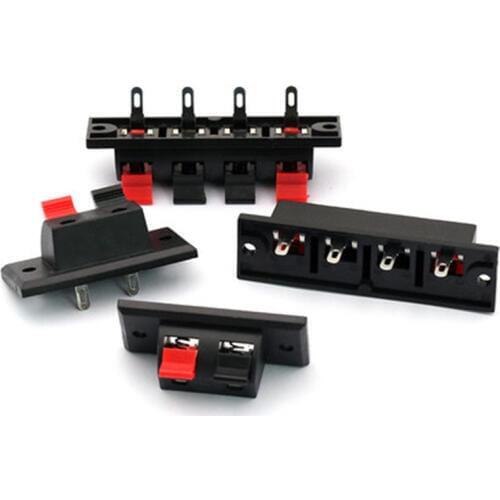 2/4 Positions Connector Terminal Push in Jack Spring Load Audio Speaker Terminals Breadboard clip