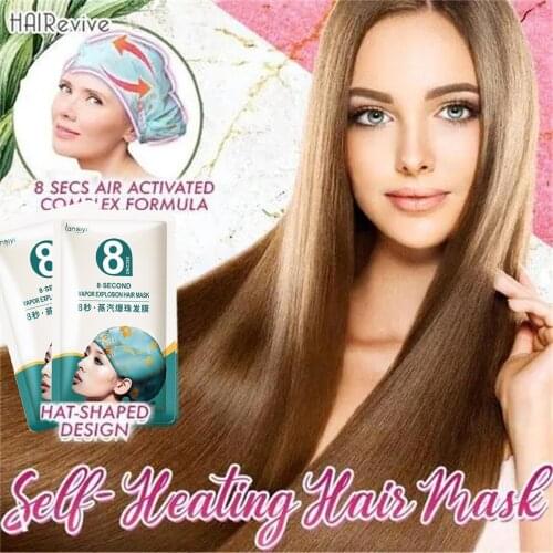 3-in-1 Automatic Heating Steam Hair Mask Keratin Repair new Damaged Hair Self-Heating Hair Mask 35ml Prefect Mix Powder Vitamins