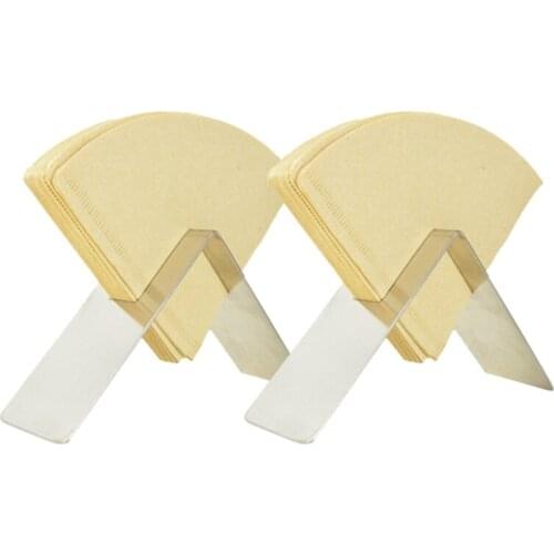 Promotion! 2 Pcs Coffee Filter Paper Holder,Stainless Steel Coffee Paper Storage Container Rack,Coffee Filter Paper Stand,Silver