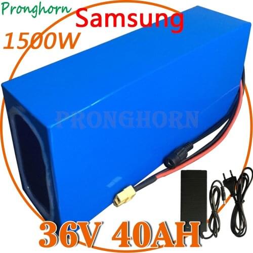 Free Duty 36V 40Ah 35Ah 30Ah 25Ah 20Ah 18Ah 15Ah 12Ah 9Ah Electric Bike Lithium Battery use Samsung cell for 36V 350W 500W 1500W