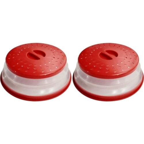 Microwave Plate Cover Food Plate Lid Cover, Plate Guard Lid With Steam Vent & Colander Strainer For Fruit