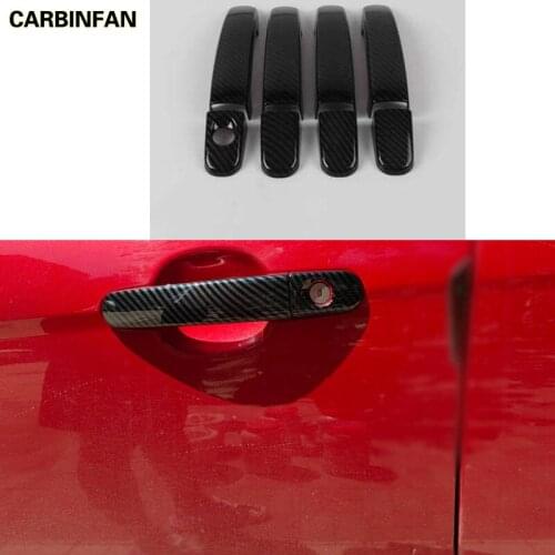 ABS Carbon Fiber Side Door Handle plating Bowl Cover Trim Car Door Handle Modification Car Styling Fit For Ford Focus 2012-2016