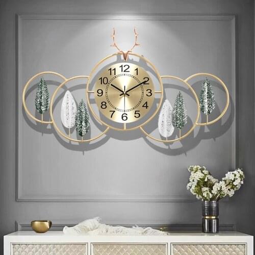 Oversized Metal Wall Clock Luxury Creative Minimalist Gold Nordic Wall Clock Modern Design Relogio Parede Home Decor DE50ZB