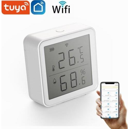 Tuya WIFI Temperature And Humidity Sensor Indoor Hygrometer Thermometer With LCD Display Support Tuya Alexa Google Assistant