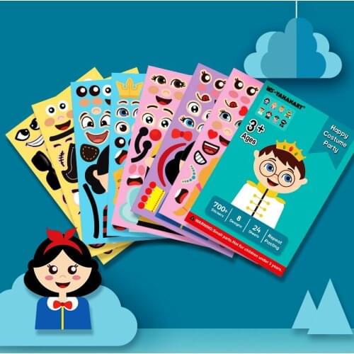 Childrens DIY Sticker Puzzle Game Cartoon Fairy Tale Cute Princess Prince Sailor Character Sticker Recognition Training Game