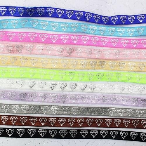 E-20508-965 16mm Hot Gold diamond Elastic Ribbon Printed, DIY handmade accessories, packaging decorative ribbon