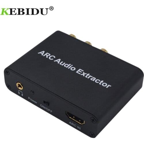 Kebidu ARC Audio Extractor 3.5mm Stereo Fiber Coaxial Audio HDMI-compatible Adapter Converter Amplifier Soundbar Speaker HDTV