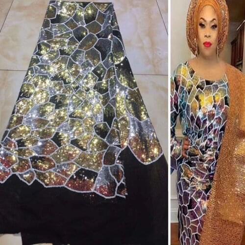 8 colors (5yards/pc) bling bling African sequins lace fabric allover embroidered French net lace fabric for party dress FHS015
